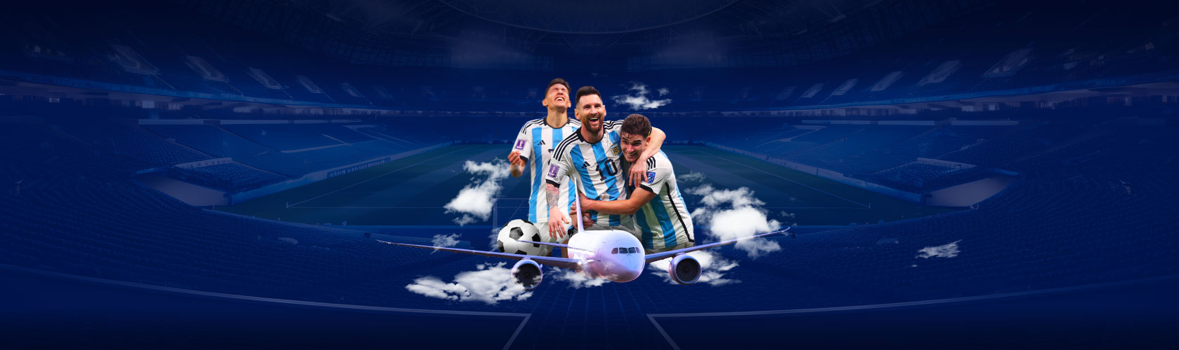 Jugadores de Argentina, Leo Messi, celebrando un gol. Disfruta el partido en Buenos Aires gracias a Amex BAC.