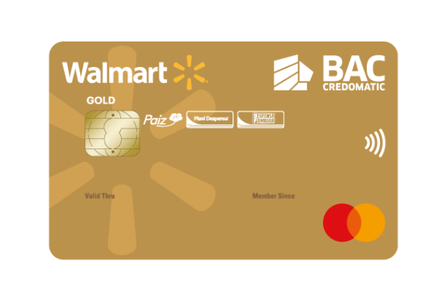 Tarjeta de crédito Walmart Mastercard BAC Credomatic Gold