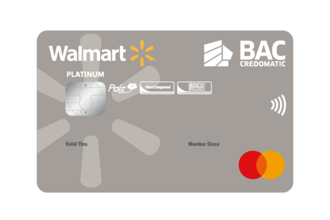 Tarjeta de crédito Walmart Mastercard BAC Credomatic Platinum
