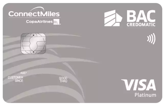 Tarjeta Platinum BAC Credomatic Connectmiles Visa