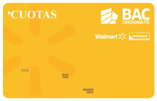 Tarjeta BAC Credomatic Walmart Cuotas 