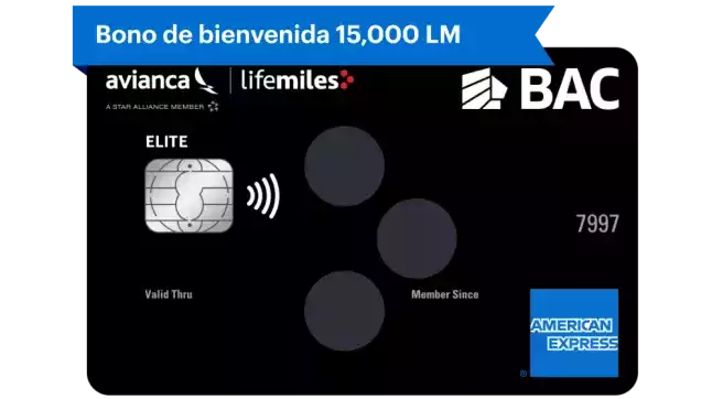 TARJETA ELITE LIFEMILES CON BONO BIENVENIDA