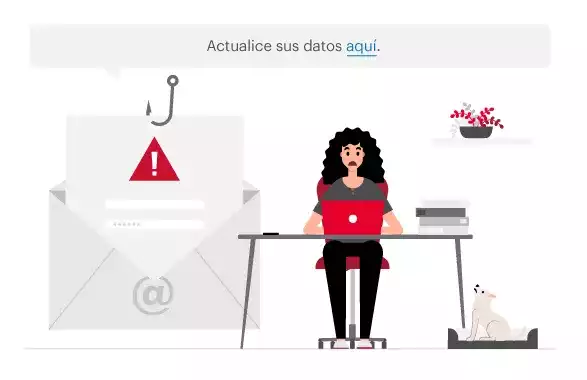 Ilustración de estafa por phishing