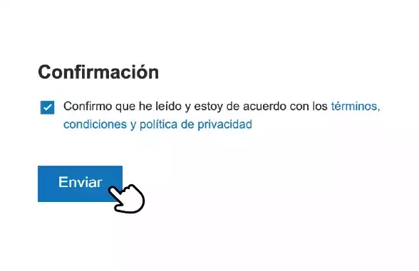 confirmación de términos y condiciones