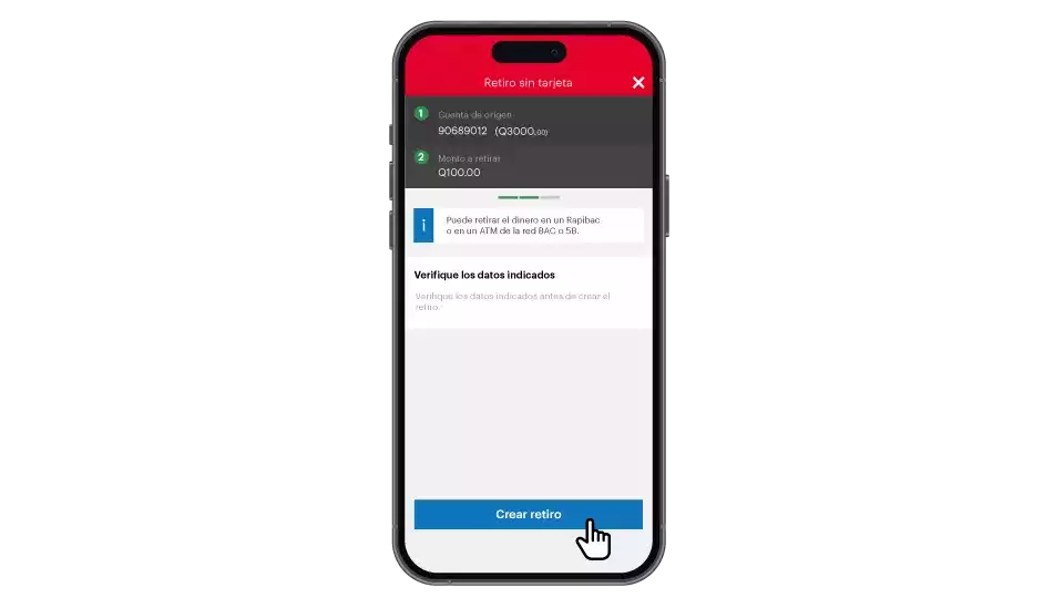 celular verificación de datos para retiro sin tarjeta.