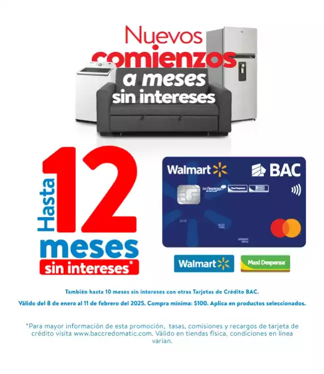 ¡En estas fiestas compra a 12 meses con tu tarjeta Walmart Mastercard de BAC !